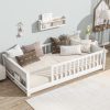 Twin Size Floor Platform Bed with Built-in Book Rack