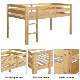 Solid Wood Twin Size Loft Bed with Ladder 11 Solid Wood Twin Size Loft Bed with Ladder