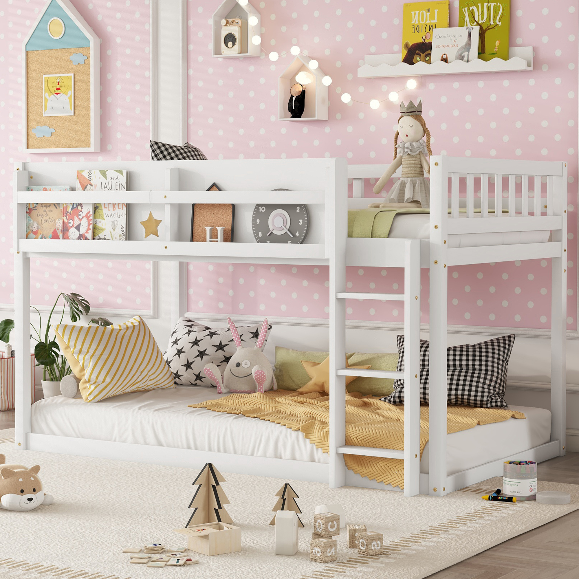 Solid Wood Twin Bunk Bed for Kids & Juniors