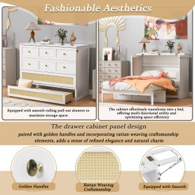 Full Size Murphy Bed with Large Drawers