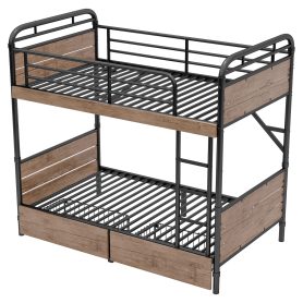 Metal Twin XL over Twin XL Bunk Bed With LED Light And Charge Station 37 Metal Twin XL over Twin XL Bunk Bed With LED Light And Charge Station