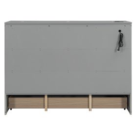 Queen Size Murphy Bed with Large Drawers and USB