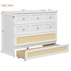 Full Size Murphy Bed with Large Drawers