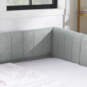 Linen Fabric Twin Size Daybed With Trundle