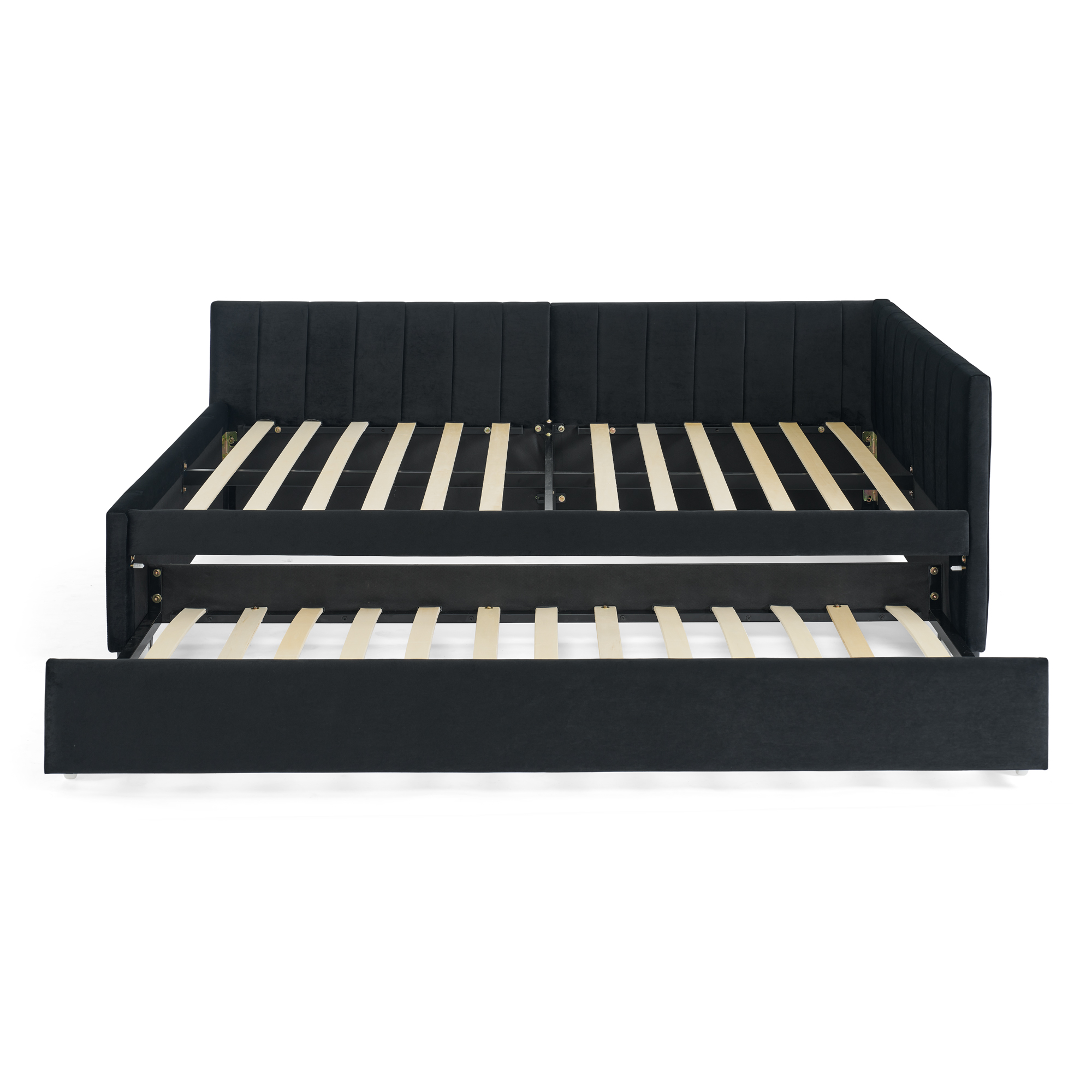 Full Size Daybed with Trundle, Comfortable Backrest And Armrests 17 Full Size Daybed with Trundle, Comfortable Backrest And Armrests