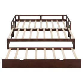 Wooden Twin Size Daybed with Trundle Bed