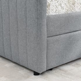 Linen Fabric Queen Size Daybed with Two Drawers