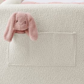 Twin Size Platform Bed with Cute Rabbit Ear Shaped Headboard