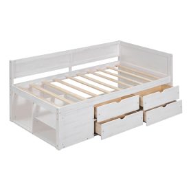 Twin Size Daybed With Drawers And Shelves