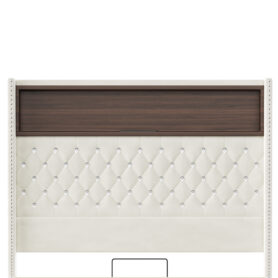 Full Size Velvet Tufted Soft Bed Frame with USB Port and Night Light