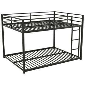 Full Over Full Metal Low Bunk Beds With Ladder