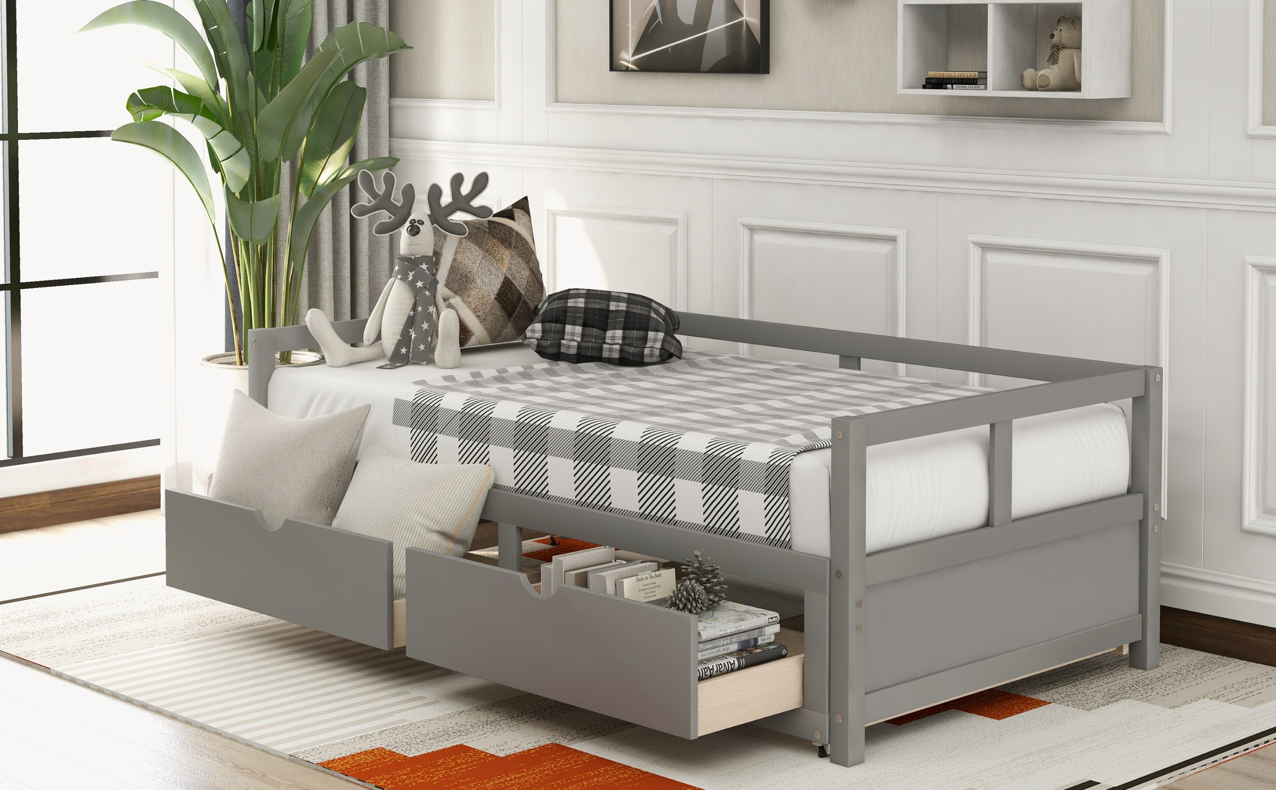 Assembly Instruction For N708P336539E 5 Wooden Daybed with Trundle Bed and Two Storage Drawers