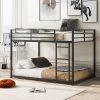 Full Over Full Metal Low Bunk Beds With Ladder