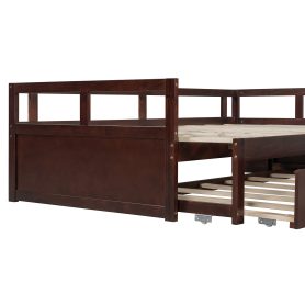Wooden Twin Size Daybed with Trundle Bed