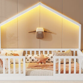 Twin Floor Bed With High Rails