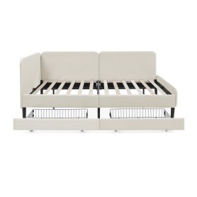 Full Size Upholstered Platform Bed Frame with 2 Storage Drawers 29 Full Size Upholstered Platform Bed Frame with 2 Storage Drawers