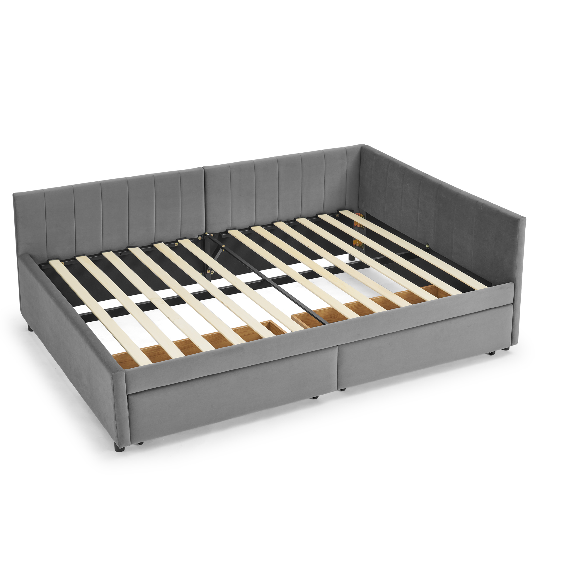 Full Size Upholstered Tufted Bed Frame with Two Drawers 14 Full Size Upholstered Tufted Bed Frame with Two Drawers