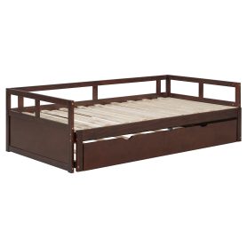 Wooden Twin Size Daybed with Trundle Bed