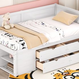 Twin Size Daybed With Drawers And Shelves