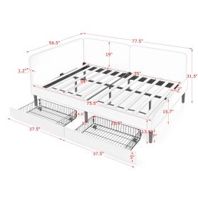 Full Size Upholstered Platform Bed Frame with 2 Storage Drawers 33 Full Size Upholstered Platform Bed Frame with 2 Storage Drawers