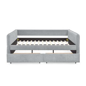 Boucle Fabric Queen Size Daybed With Two Drawers 34 Boucle Fabric Queen Size Daybed With Two Drawers