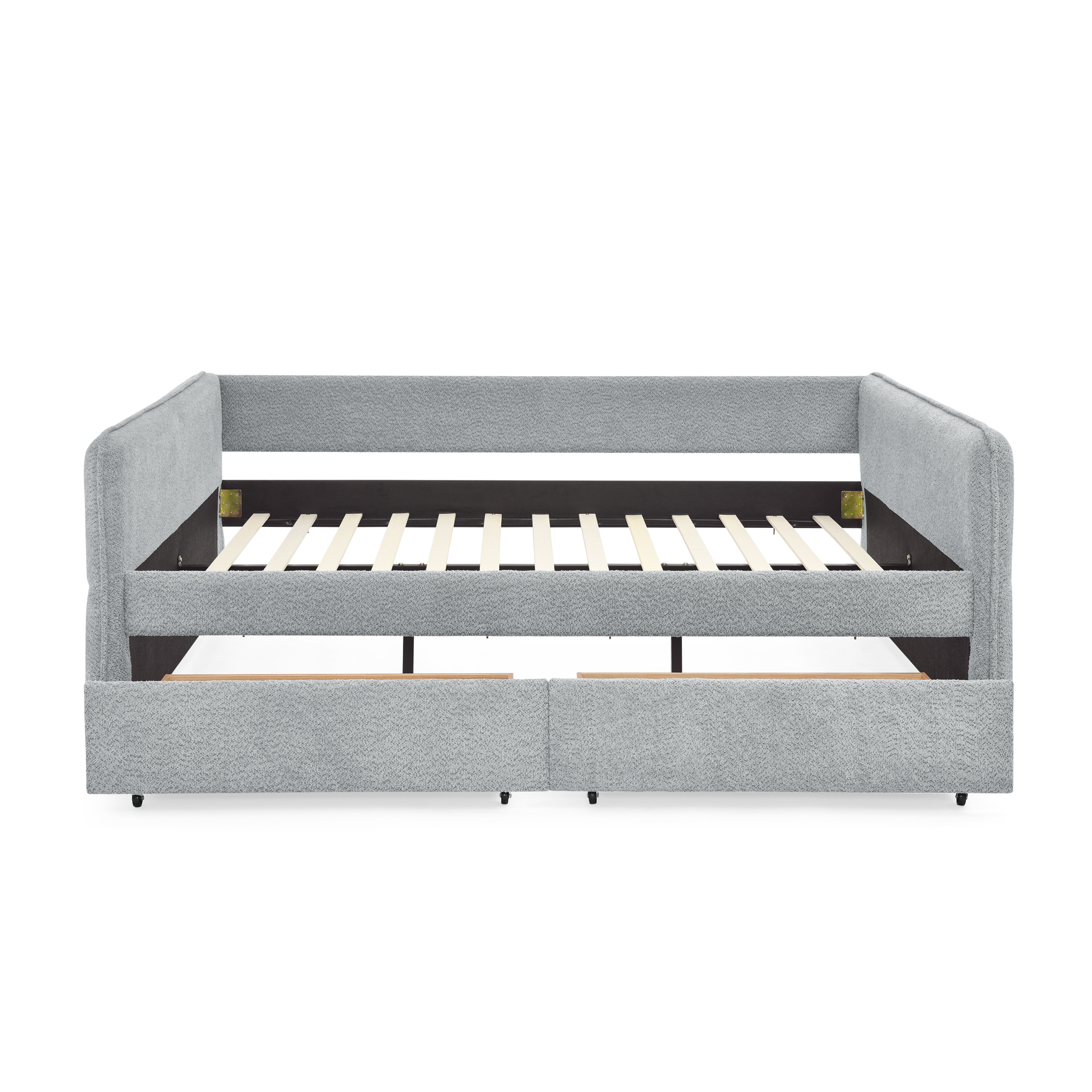 Boucle Fabric Queen Size Daybed With Two Drawers 17 Boucle Fabric Queen Size Daybed With Two Drawers