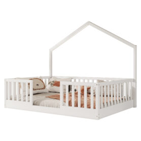 Wooden Montessori Bed with Light for Kids