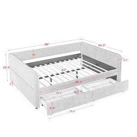 Queen Size Daybed with Two Drawers
