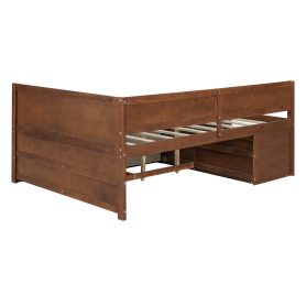 Full Size Daybed with Drawers and Shelves
