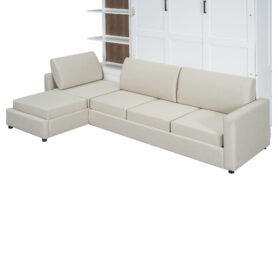 Queen Size Murphy Bed Wall Bed with Sofa and Shelves