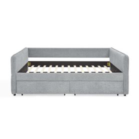 Boucle Fabric Queen Size Daybed With Two Drawers 35 Boucle Fabric Queen Size Daybed With Two Drawers