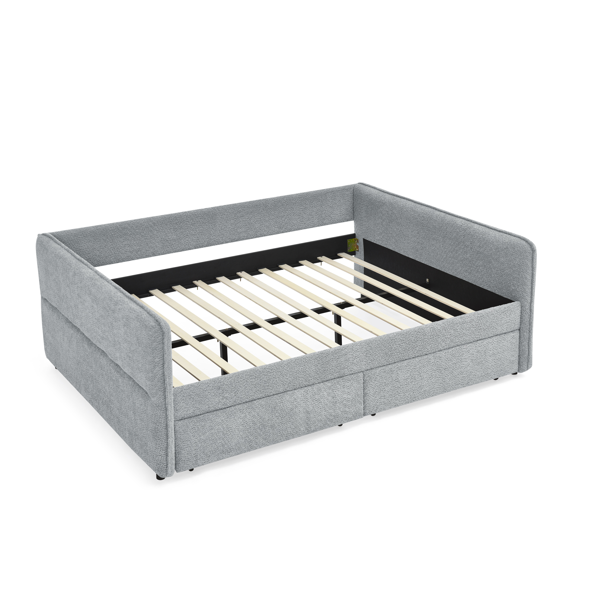 Boucle Fabric Queen Size Daybed With Two Drawers 15 Boucle Fabric Queen Size Daybed With Two Drawers