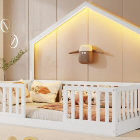 Twin Floor Bed With High Rails