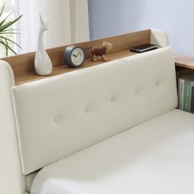 Twin Size Upholstery Velvet Day Bed with Storage Headboard and Wireless Charging