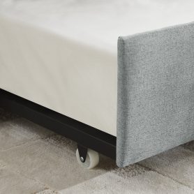 Linen Fabric Twin Size Daybed With Trundle