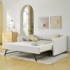 Linen Fabric Full Size Daybed With Trundle 2 Linen Fabric Full Size Daybed With Trundle