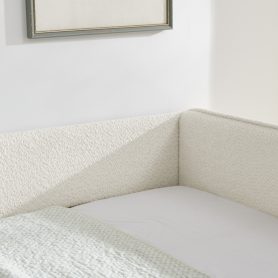 Boucle Fabric Full Size Daybed With Trundle