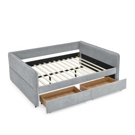 Boucle Fabric Queen Size Daybed With Two Drawers 30 Boucle Fabric Queen Size Daybed With Two Drawers