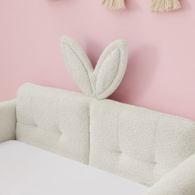 Twin Size Platform Bed with Cute Rabbit Ear Shaped Headboard