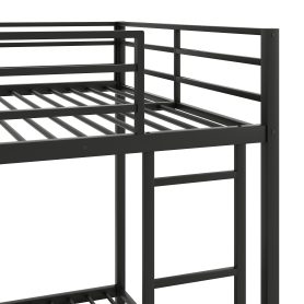 Full Over Full Metal Low Bunk Beds With Ladder