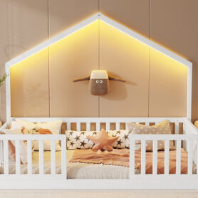 Twin Floor Bed With High Rails