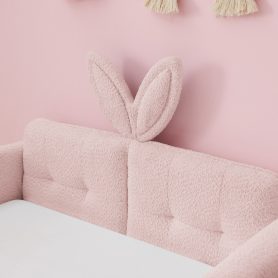 Twin Size Platform Bed with Cute Rabbit Ear Shaped Headboard