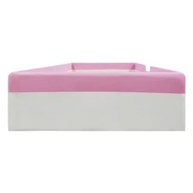 Twin Size Upholstered Daybed Frame with Fence and Stairs