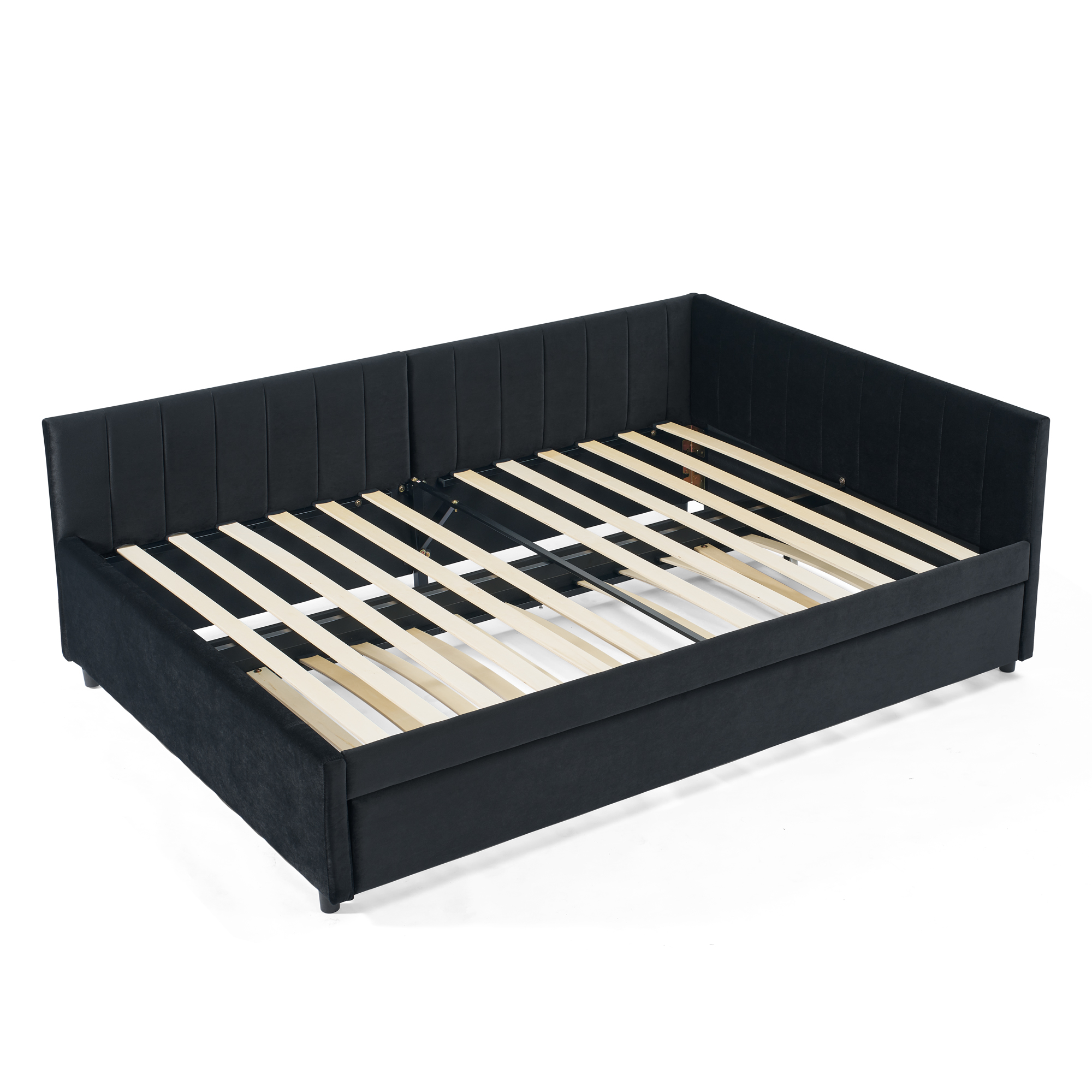 Full Size Daybed with Trundle, Comfortable Backrest And Armrests 15 Full Size Daybed with Trundle, Comfortable Backrest And Armrests