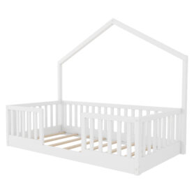 Twin Floor Bed With High Rails