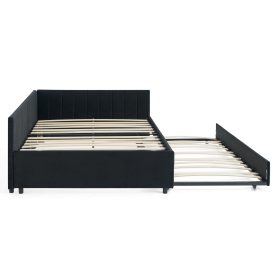 Full Size Daybed with Trundle, Comfortable Backrest And Armrests 41 Full Size Daybed with Trundle, Comfortable Backrest And Armrests