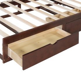 Wooden Daybed with Trundle Bed and Two Storage Drawers