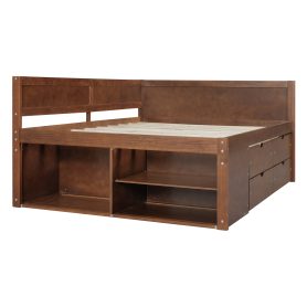 Full Size Daybed with Drawers and Shelves