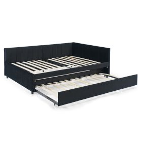 Full Size Daybed with Trundle, Comfortable Backrest And Armrests 34 Full Size Daybed with Trundle, Comfortable Backrest And Armrests