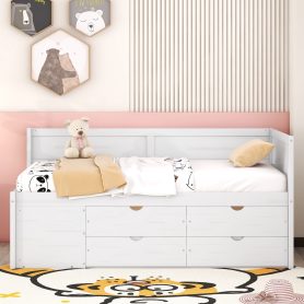 Twin Size Daybed With Drawers And Shelves